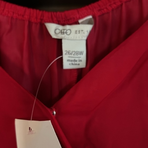 CATO Mystic Moon Jester Solid Red Cross Front Tiered Dress, Size 26/28, NWT. - Picture 3 of 10
